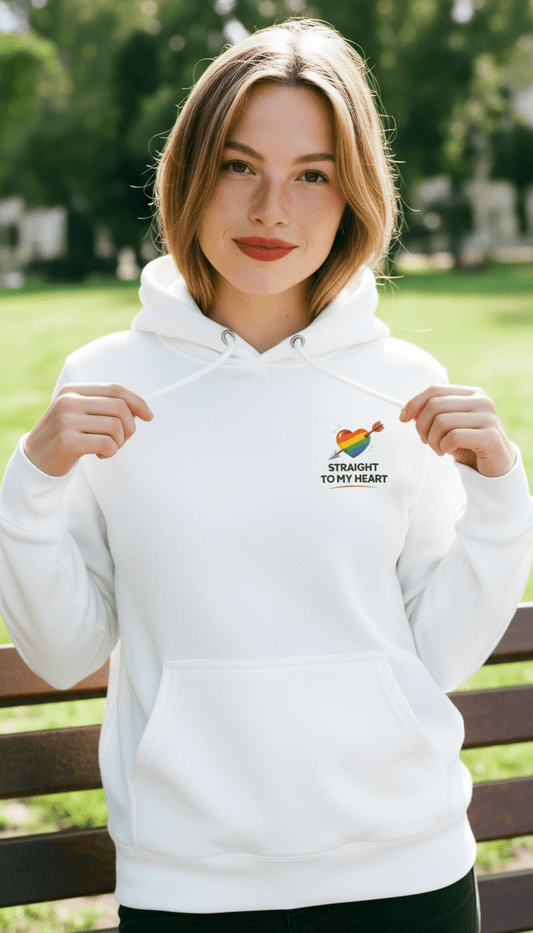 Straight to My Heart Pride Hoodie - Cozy, Colorful, Heartfelt Comfort - Good Trouble Fashion