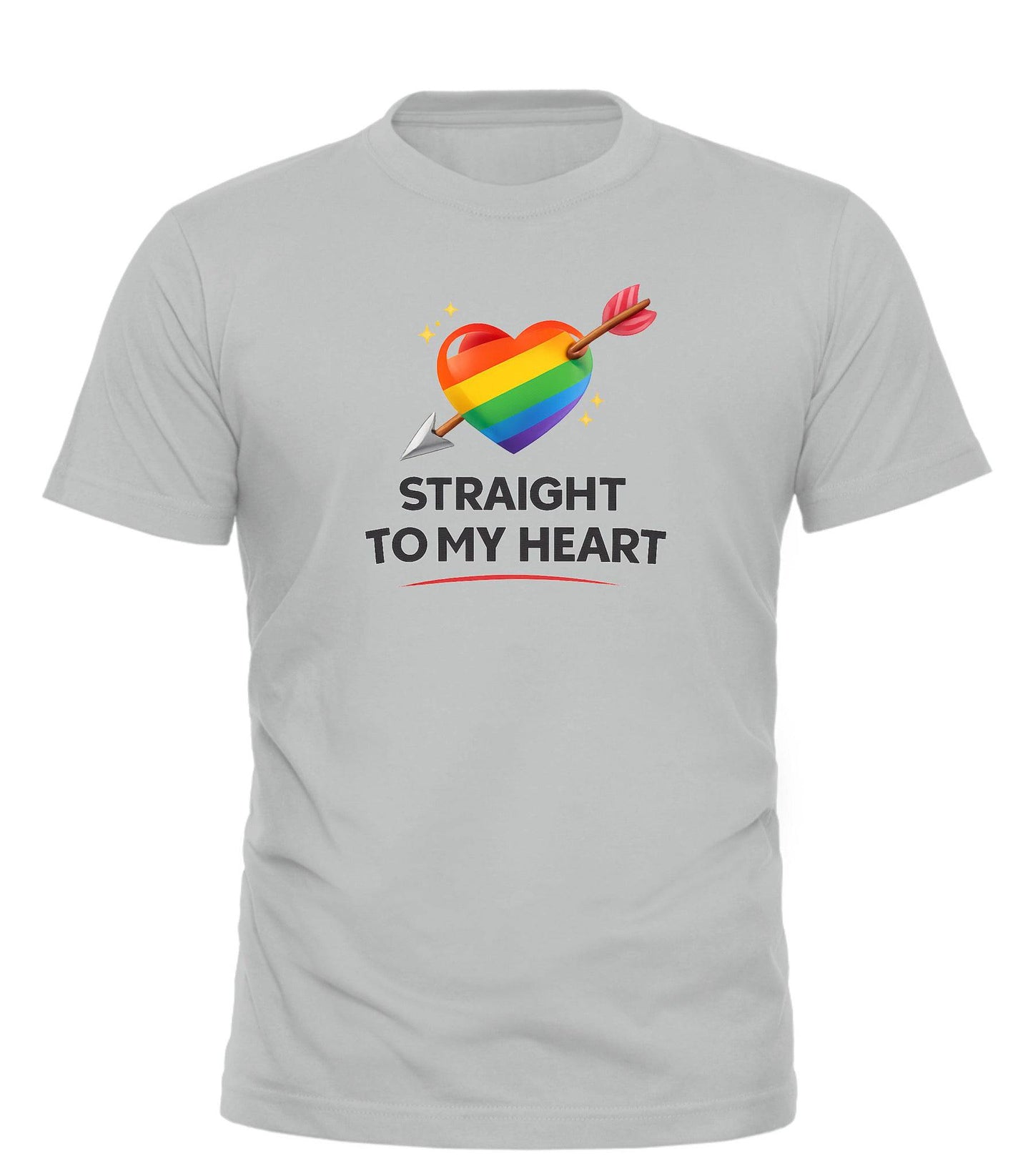 Straight to My Heart Pride T-Shirt - Celebrate Love and Queer Energy in Style - Good Trouble Fashion