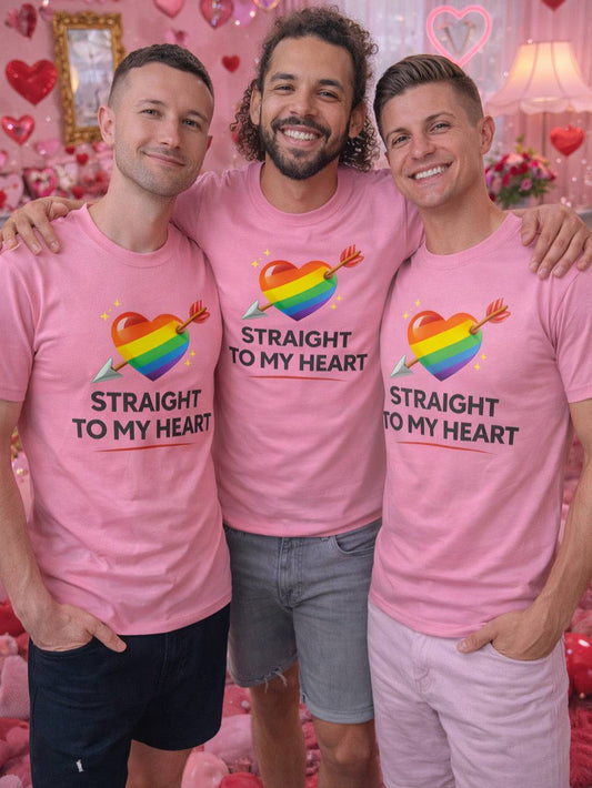 Straight to My Heart Pride T-Shirt - Celebrate Love and Queer Energy in Style - Good Trouble Fashion