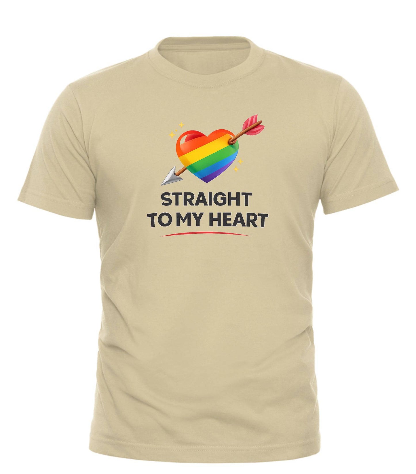 Straight to My Heart Pride T-Shirt - Celebrate Love and Queer Energy in Style - Good Trouble Fashion