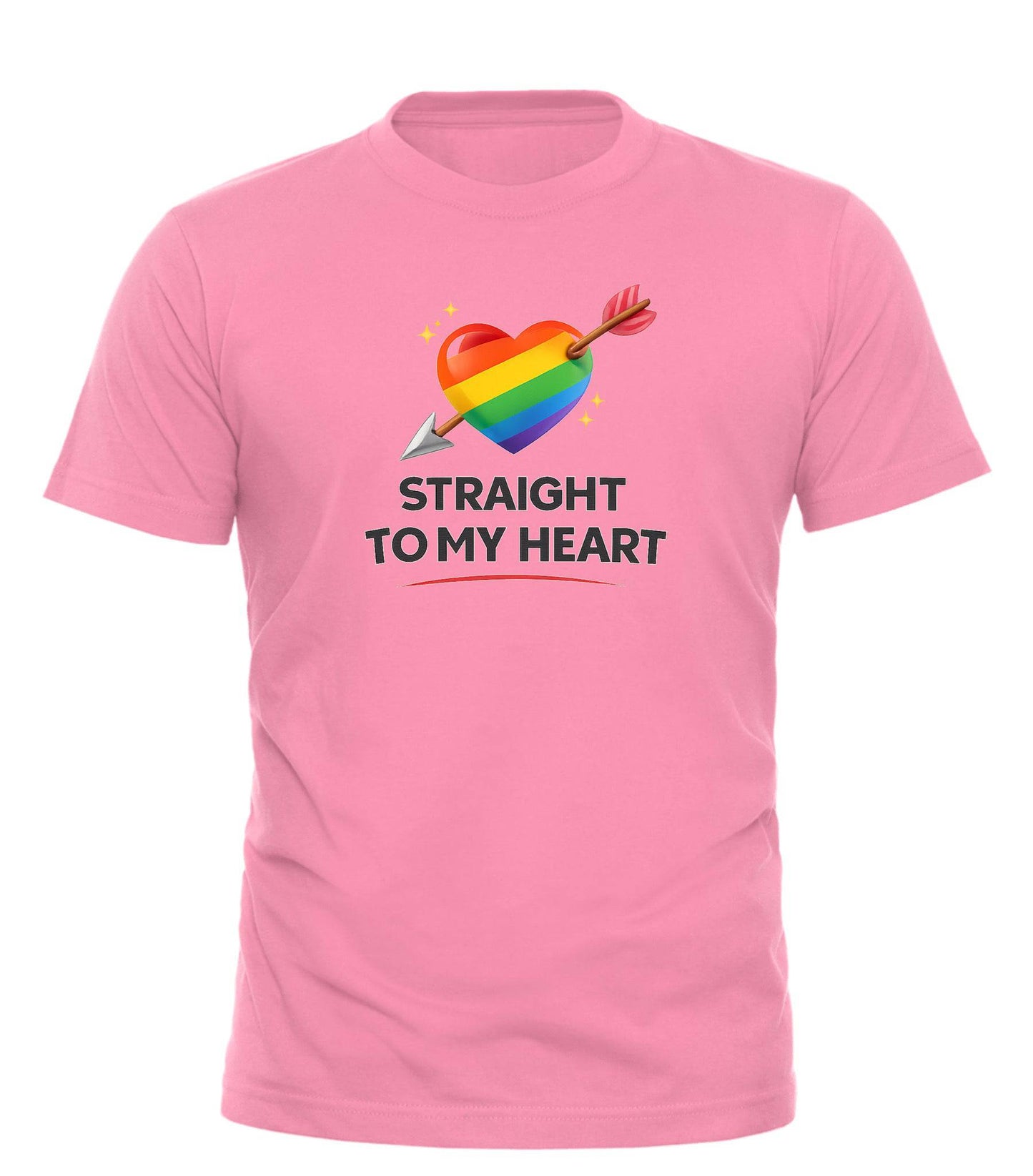 Straight to My Heart Pride T-Shirt - Celebrate Love and Queer Energy in Style - Good Trouble Fashion