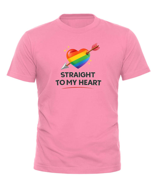 Straight to My Heart Pride T-Shirt - Celebrate Love and Queer Energy in Style - Good Trouble Fashion