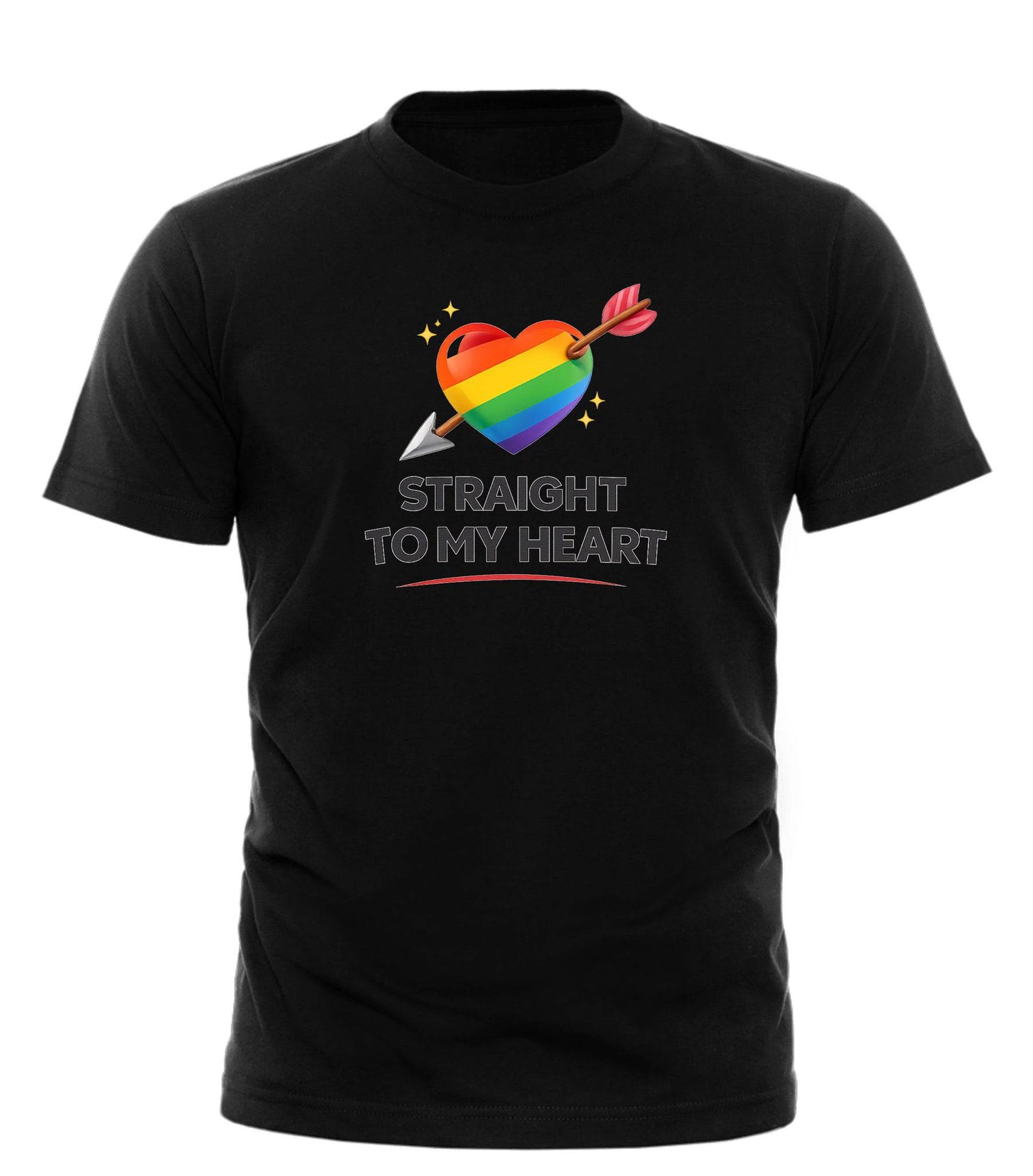 Straight to My Heart Pride T-Shirt - Celebrate Love and Queer Energy in Style - Good Trouble Fashion