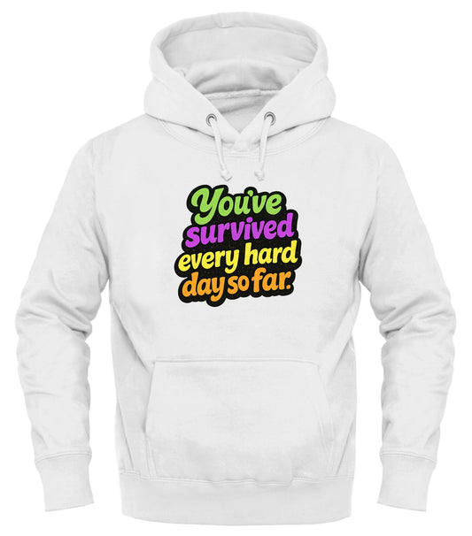Survived Hard Days Hoodie - Inspirational Pullover Hoodie for Comfort and Resilience - Good Trouble Fashion