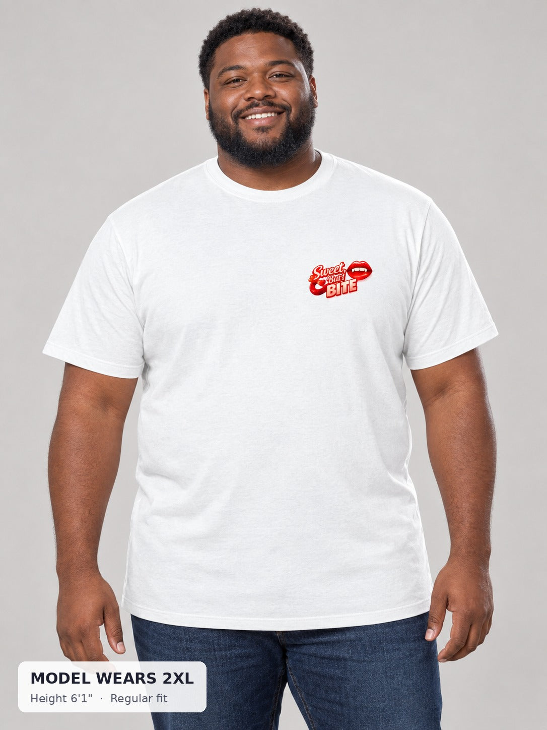 Sweet But Bite Tee on a plus-size model wearing size 2XL, 6'1" - Good Trouble Fashion