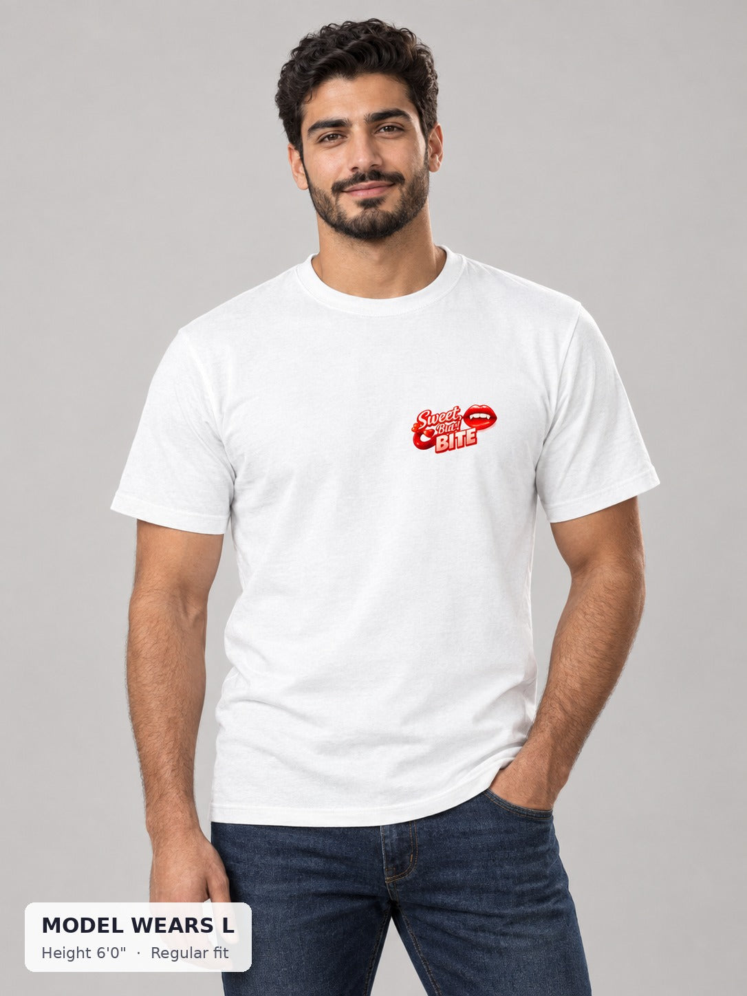 Sweet But Bite Tee on an athletic model wearing size L, 6'0" - Good Trouble Fashion