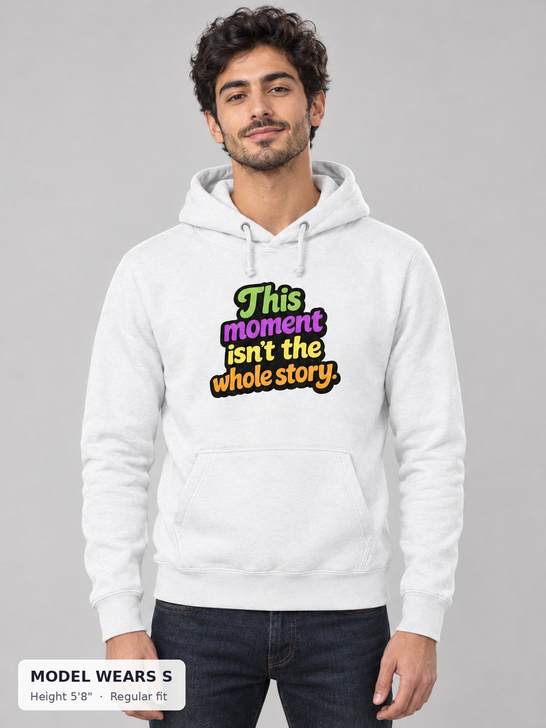 This Isn't the Whole Story Hoodie on a slim model wearing size S, 5'8" - Good Trouble Fashion