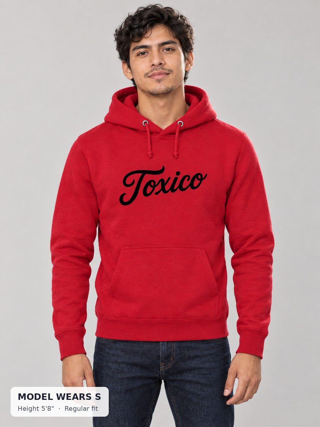 Toxico Hoodie on a slim model wearing size S, 5'8" - Good Trouble Fashion
