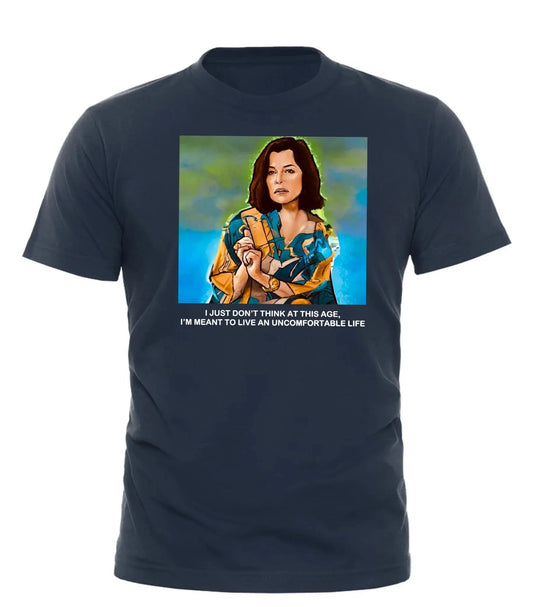 Good Trouble Garments Uncomfortable Life graphic tee with illustrated design and empowering quote