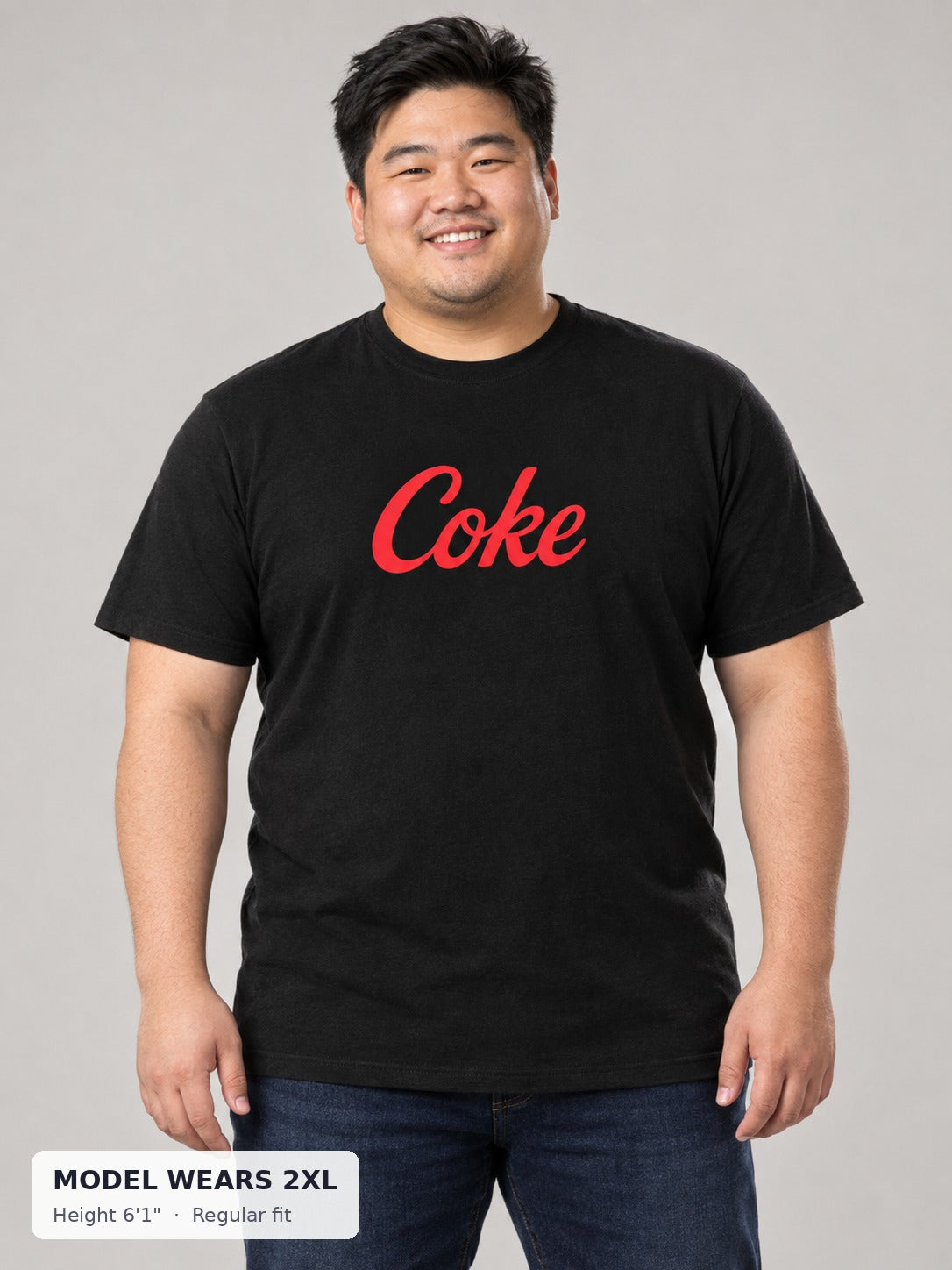 Vintage Coke Tee on a plus-size model wearing size 2XL, 6'1" - Good Trouble Fashion