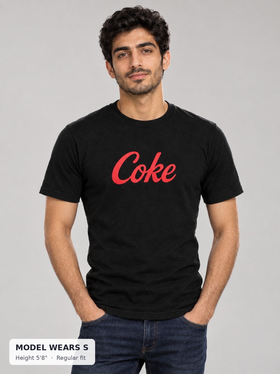 Vintage Coke Tee on a slim model wearing size S, 5'8" - Good Trouble Fashion