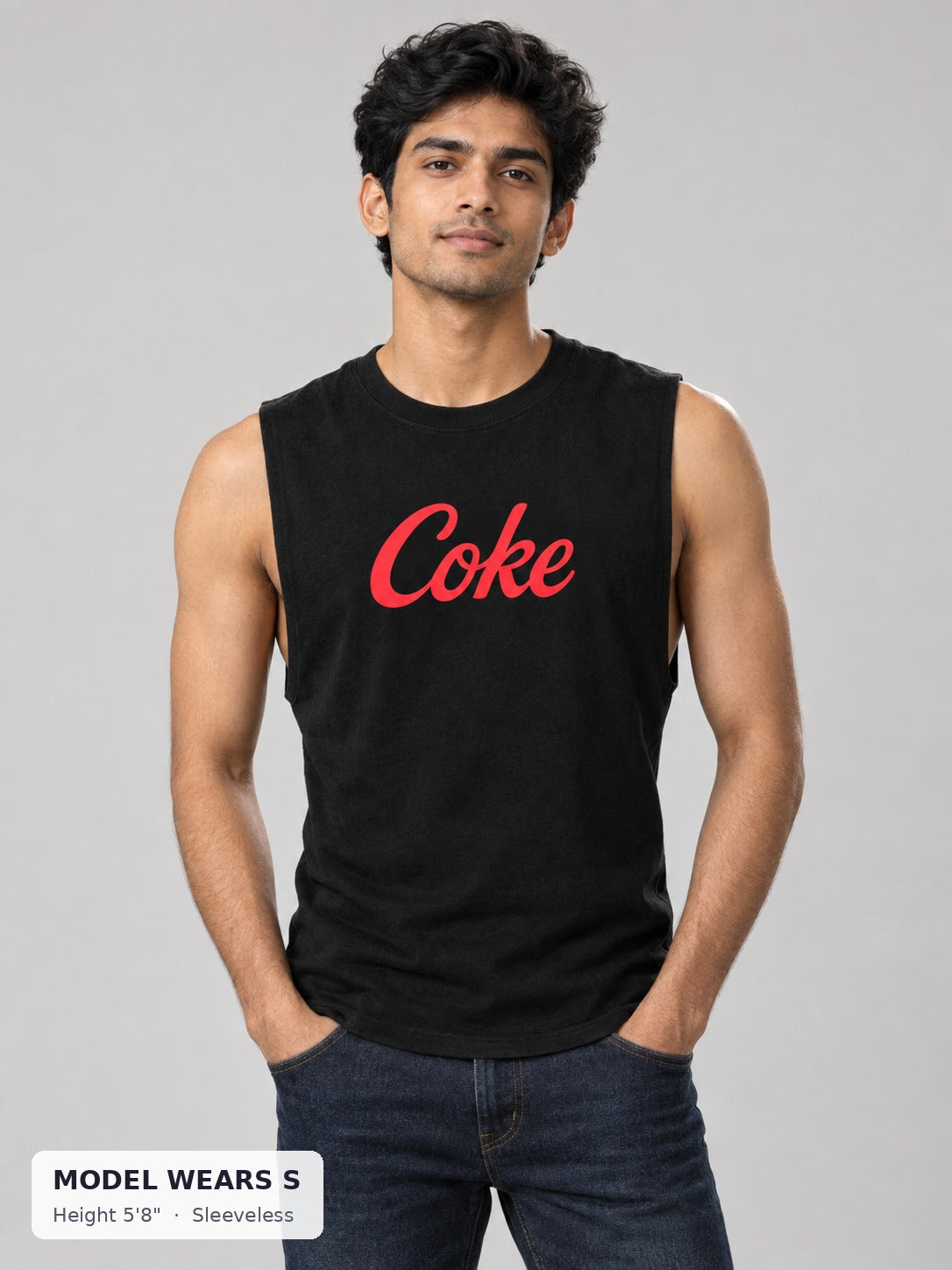 Vintage Coke Tee on a slim model wearing size S, 5'8" - Good Trouble Fashion
