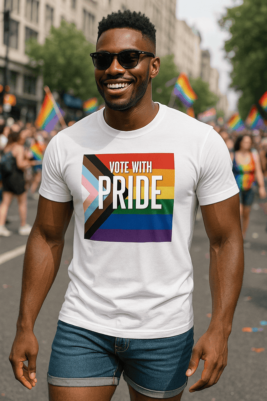 Vote With Pride T-Shirt - Celebrate Equality and Empowerment - Good Trouble Fashion