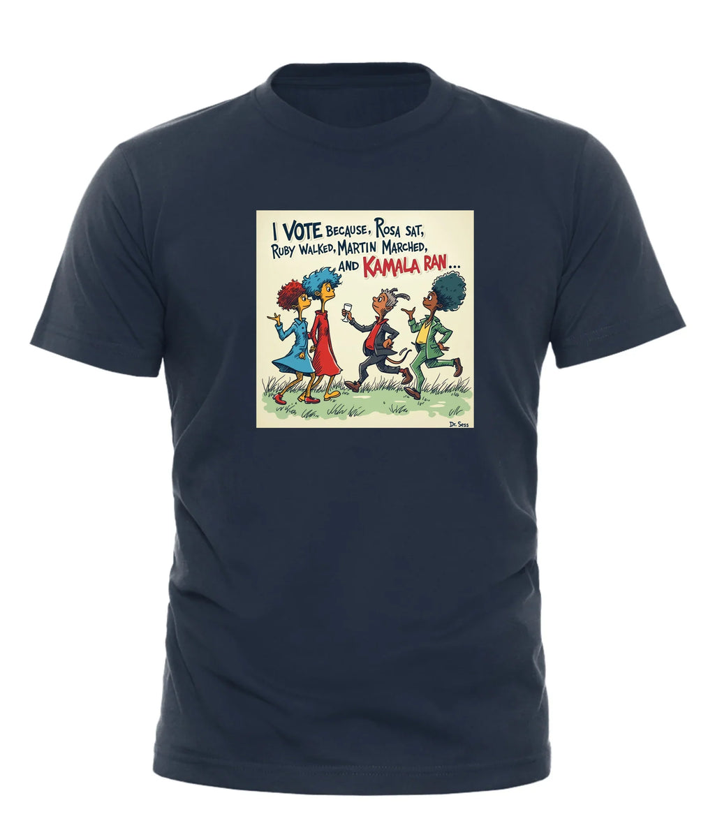 Votes for Pride t-shirt with cartoon illustration of historic civil rights figures walking
