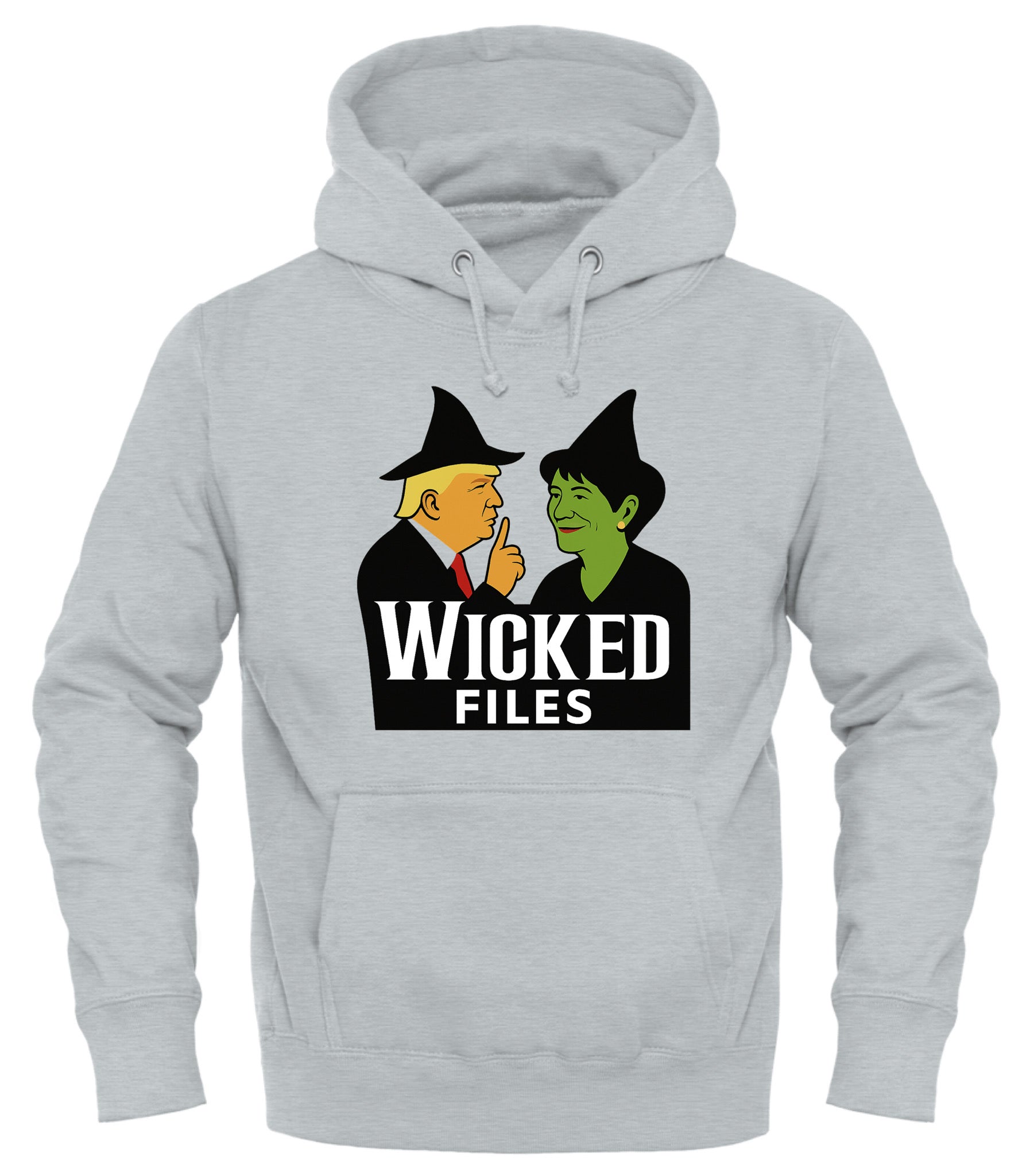 Gray Wicked Files Hoodie featuring colorful character designs for stylish and playful fashion