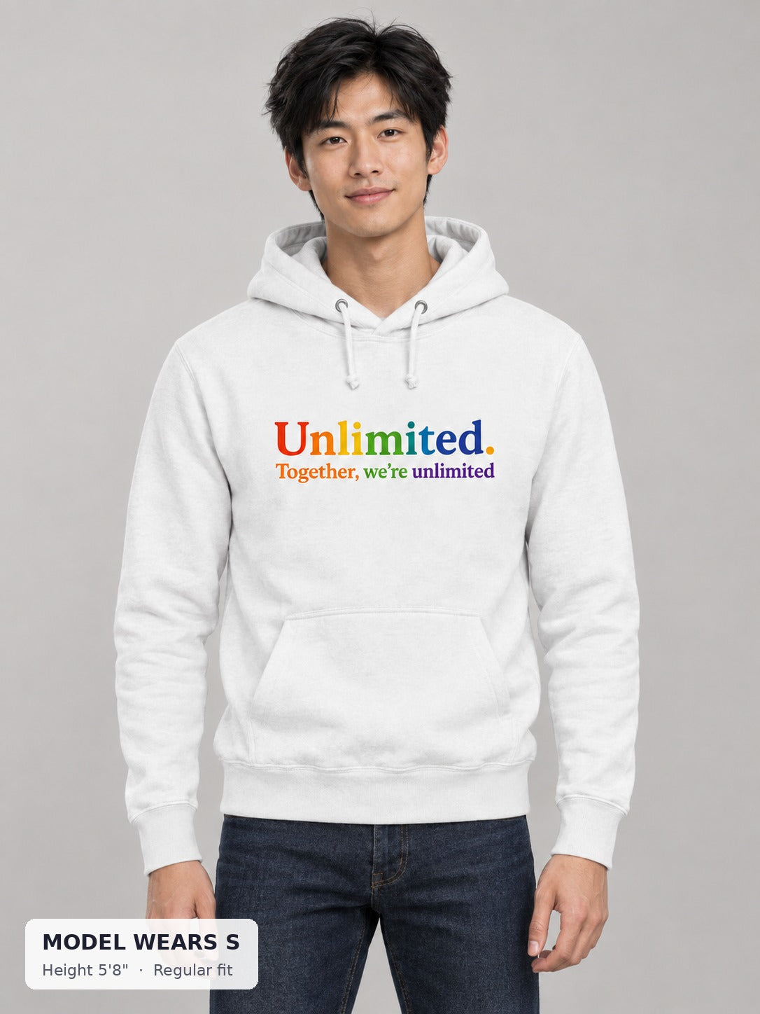 Wicked Unlimited Love Hoodie on a slim model wearing size S, 5'8" - Good Trouble Fashion