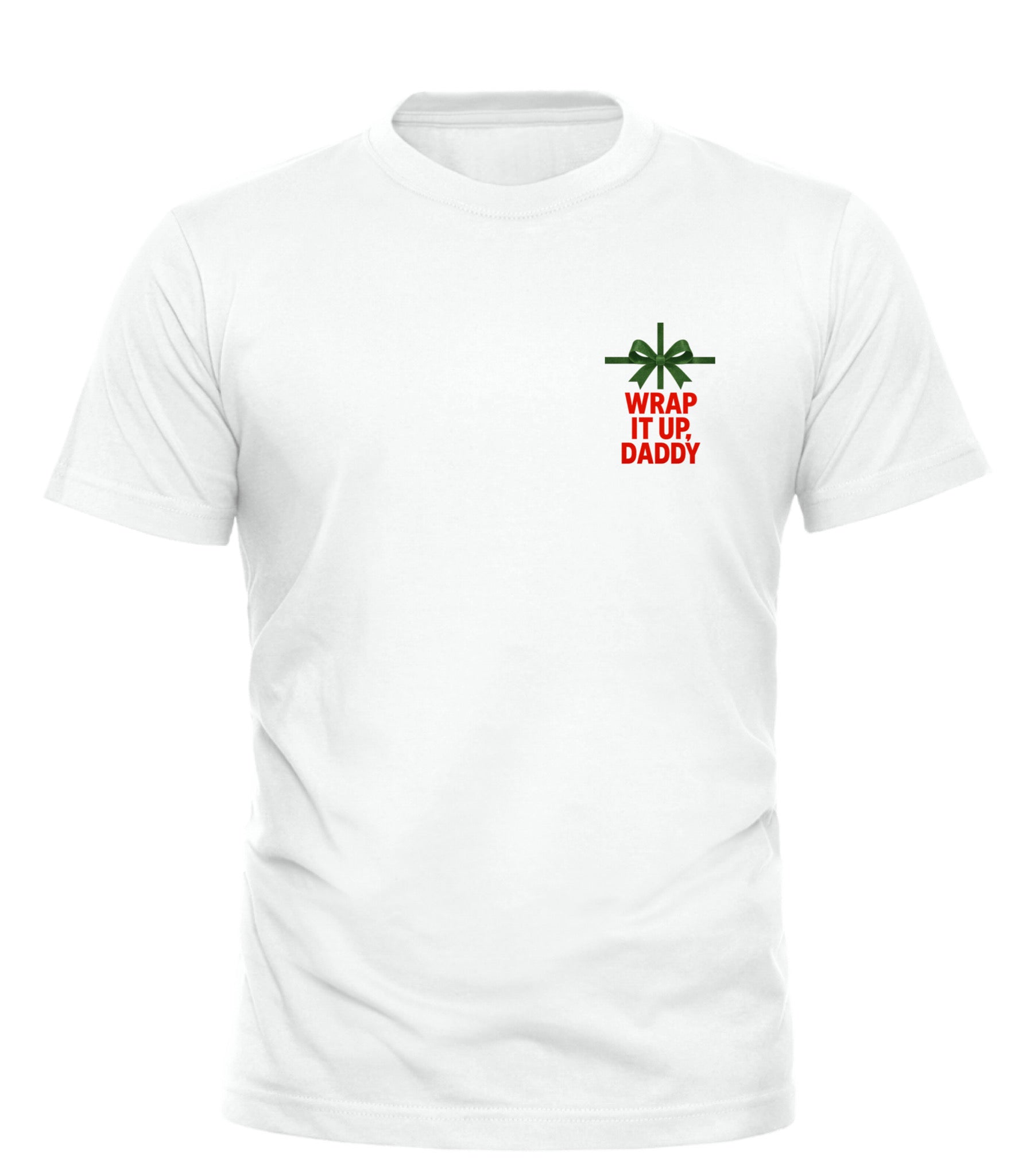 White Wrap It Up Daddy shirt by Good Trouble Garments with colorful graphic design