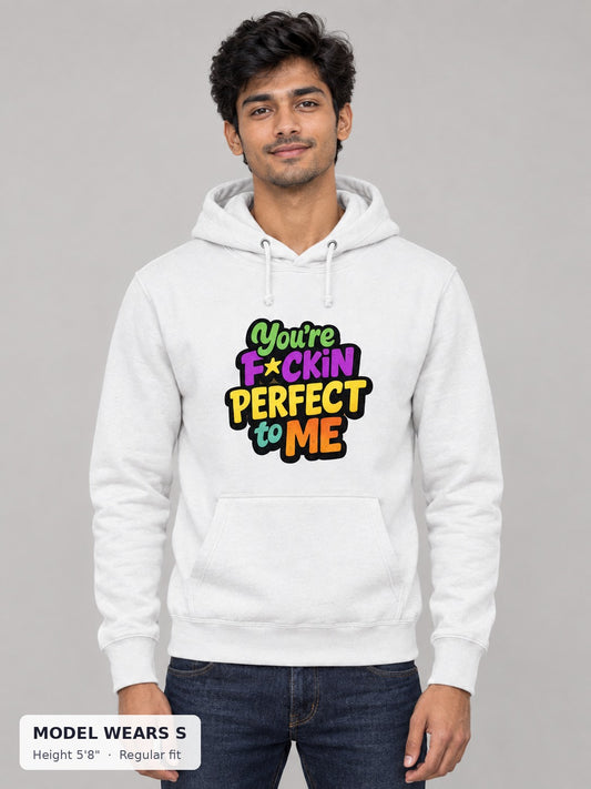 You're Perfect to Me Hoodie on a slim model wearing size S, 5'8" - Good Trouble Fashion