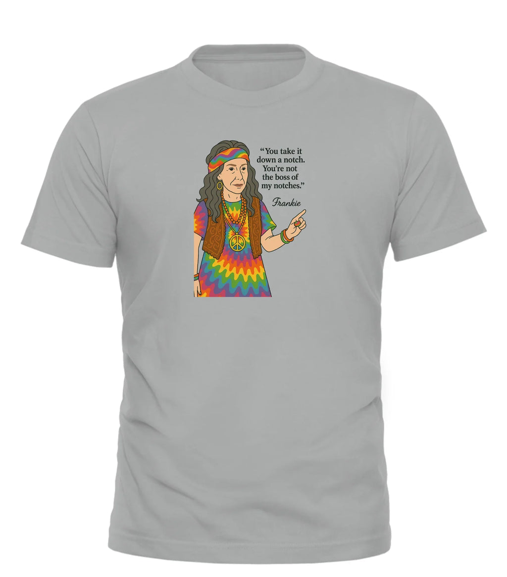 You're not the boss of me t-shirt featuring a colorful character design and inspirational quote