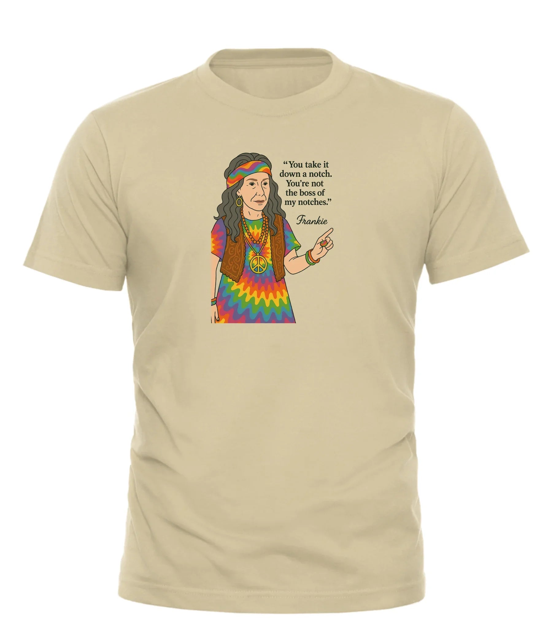 You're not the boss of me t-shirt featuring a colorful graphic and statement by a retro character